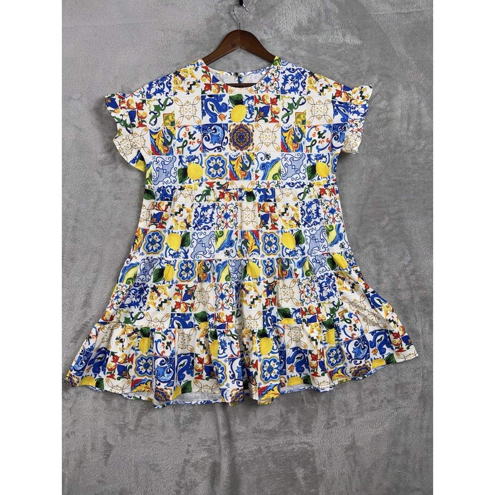 Women's Dresses Tunic Beach Dress Short Sundress Floral Boho Mini Summer XL‎